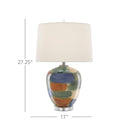 Currey & Company 6000-0613 Rainbow Table Lamp in Blue/Green/Sand/Rust/Clear 4