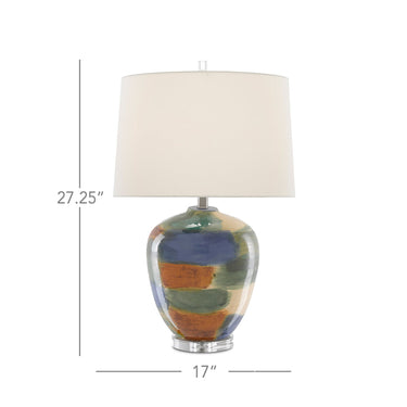 Currey & Company 6000-0613 Rainbow Table Lamp in Blue/Green/Sand/Rust/Clear 4