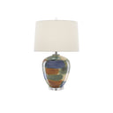 Currey & Company 6000-0613 Rainbow Table Lamp in Blue/Green/Sand/Rust/Clear 1