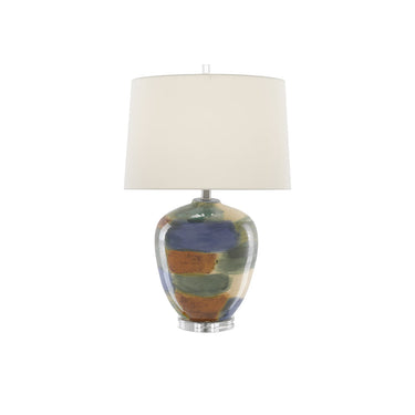 Currey & Company 6000-0613 Rainbow Table Lamp in Blue/Green/Sand/Rust/Clear 1