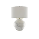 Currey & Company 6000-0623 Kalossi Table Lamp in Painted White/Painted Gray/Contemporary Silver Leaf 3