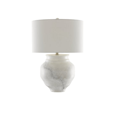 Currey & Company 6000-0623 Kalossi Table Lamp in Painted White/Painted Gray/Contemporary Silver Leaf 3