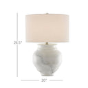 Currey & Company 6000-0623 Kalossi Table Lamp in Painted White/Painted Gray/Contemporary Silver Leaf 4