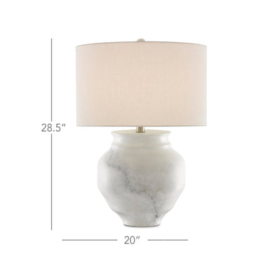 Currey & Company 6000-0623 Kalossi Table Lamp in Painted White/Painted Gray/Contemporary Silver Leaf 4