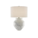 Currey & Company 6000-0623 Kalossi Table Lamp in Painted White/Painted Gray/Contemporary Silver Leaf 1