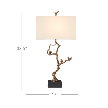 Currey & Company 6000-0695 Shadows Table Lamp in Antique Brass/Black 5