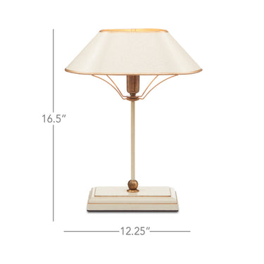 Currey & Company 6000-0702 Daphne Table Lamp in Ivory/Antique Brass/Gold 5