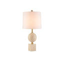 Currey & Company 6000-0718 Adorno Table Lamp in Natural/Beige/Antique Brass 1