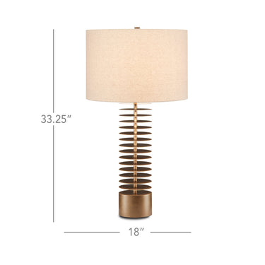 Currey & Company 6000-0720 Walwyn Table Lamp in Painted Antique Brass 7