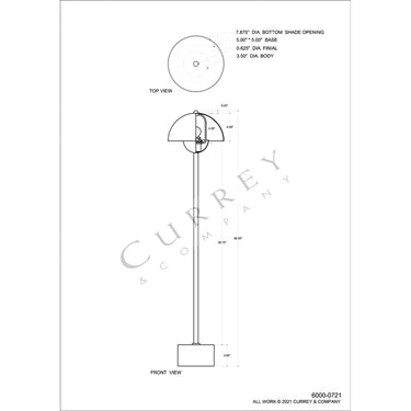 Currey & Company 6000-0721 La Rue Table Lamp in Brushed Brass/Black 5