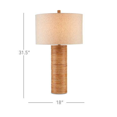 Currey & Company 6000-0735 Salome Table Lamp in Brass/Natural Rattan 4