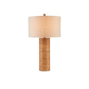Currey & Company 6000-0735 Salome Table Lamp in Brass/Natural Rattan 1