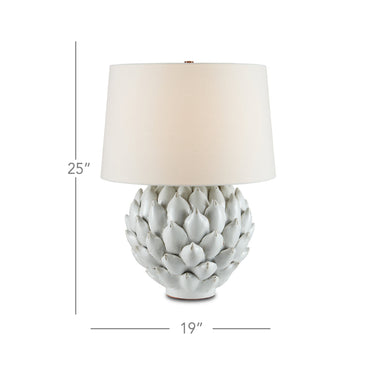 Currey & Company 6000-0741 Cynara Table Lamp in Antique White 4