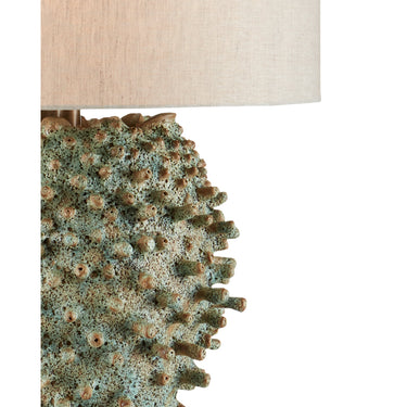 Currey & Company 6000-0744 Sea Urchin Green Table Lamp in Sunken Green 2