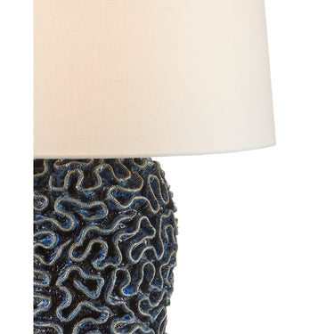 Currey & Company 6000-0745 Milos Blue Table Lamp in Blue 2