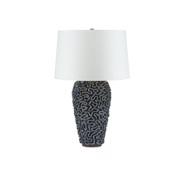 Currey & Company 6000-0745 Milos Blue Table Lamp in Blue 3