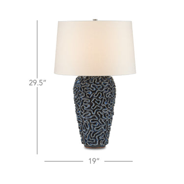Currey & Company 6000-0745 Milos Blue Table Lamp in Blue 5