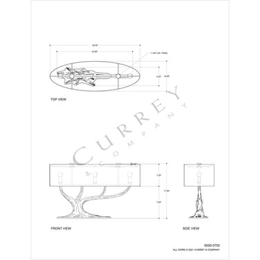 Currey & Company 6000-0755 Cotswold 3 Light Table Lamp in Concrete 7