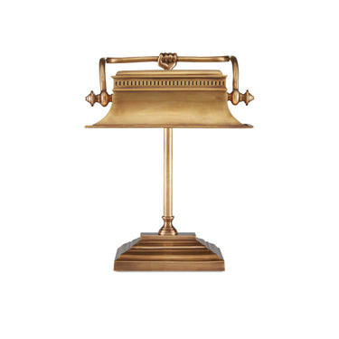 Currey & Company 6000-0758 Malvasia Brass Desk Lamp in Vintage Brass - Crescent Harbor