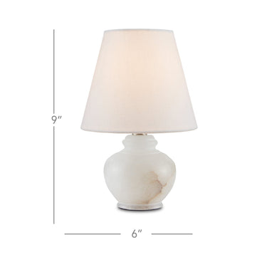 Currey & Company 6000-0761 Piccolo Mini Table Lamp in Natural/Alabaster 6