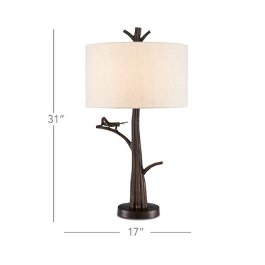 Currey & Company 6000-0774 Grasshopper 1 Light Table Lamp in Bronze 6