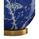 Currey & Company 6000-0793 Sakura 1 Light Table Lamp in Blue/White/Raffia 2