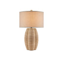 Currey & Company 6000-0797 Karnak 1 Light Table Lamp in Satin Black/Natural Abaca Rope 4