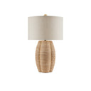 Currey & Company 6000-0797 Karnak 1 Light Table Lamp in Satin Black/Natural Abaca Rope 5