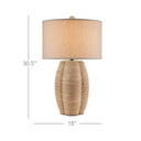 Currey & Company 6000-0797 Karnak 1 Light Table Lamp in Satin Black/Natural Abaca Rope 7