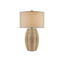 Currey & Company 6000-0797 Karnak 1 Light Table Lamp in Satin Black/Natural Abaca Rope 1