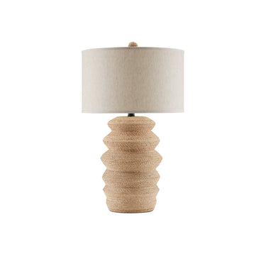 Currey & Company 6000-0798 Kavala 1 Light Table Lamp in Satin Black/Natural Abaca Rope 4