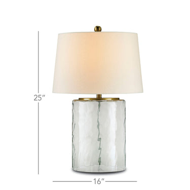 Currey & Company 6197 Oscar Table Lamp in Clear/Brass 3