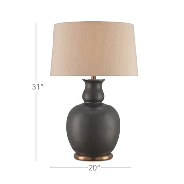 Currey & Company 6244 Ultimo Table Lamp in Matte Black/Antique Brass 3
