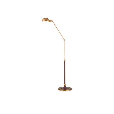 Currey & Company 63.0" Libretto Faux Leather and Brass Floor Lamp 4