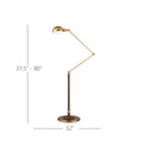Currey & Company 63.0" Libretto Faux Leather and Brass Floor Lamp 6