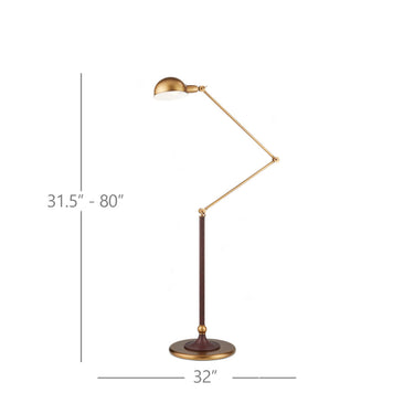 Currey & Company 63.0" Libretto Faux Leather and Brass Floor Lamp 6