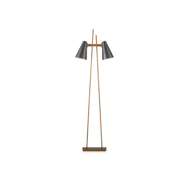 Currey & Company 63.5" Duet 2-Light Bronze and Brass Floor Lamp 5