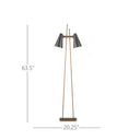 Currey & Company 63.5" Duet 2-Light Bronze and Brass Floor Lamp 7