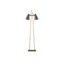 Currey & Company 63.5" Duet 2-Light Bronze and Brass Floor Lamp 