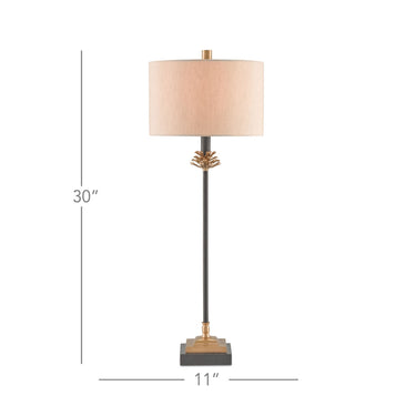 Currey & Company 6334 Pinegrove Table Lamp in Antique Brass/Black 4