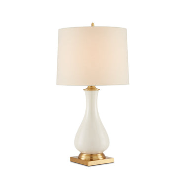 Currey & Company 6425 Lynton Cream Table Lamp in Cream Crackle/Brass 3