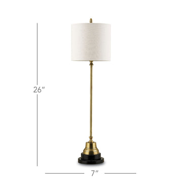 Currey & Company 6472 Messenger Brass Table Lamp in Vintage Brass/Black 3