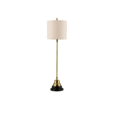 Currey & Company 6472 Messenger Brass Table Lamp in Vintage Brass/Black 1