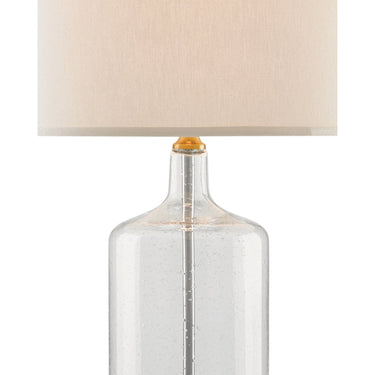 Currey & Company 6510 Hazel Table Lamp in Clear Seeded Glass/Brass 2