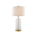 Currey & Company 6510 Hazel Table Lamp in Clear Seeded Glass/Brass 1