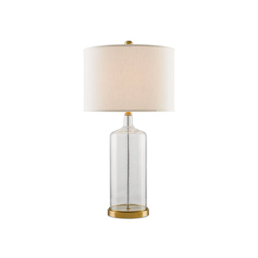 Currey & Company 6510 Hazel Table Lamp in Clear Seeded Glass/Brass 1