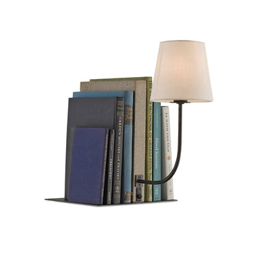 Currey & Company 6555 Oldknow Bookcase Lamp in Polished Concrete/Aged Steel 3