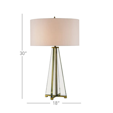 Currey & Company 6557 Lamont Table Lamp in Clear/Brass 3