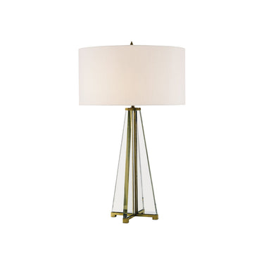 Currey & Company 6557 Lamont Table Lamp in Clear/Brass 1