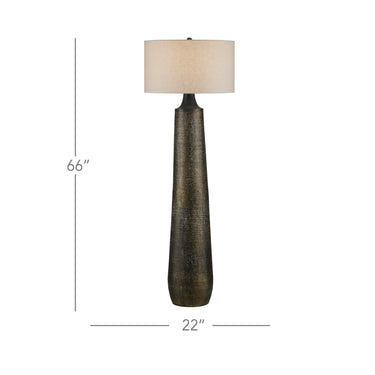 Currey & Company 66" Brigadier Hammered Black Floor Lamp 7